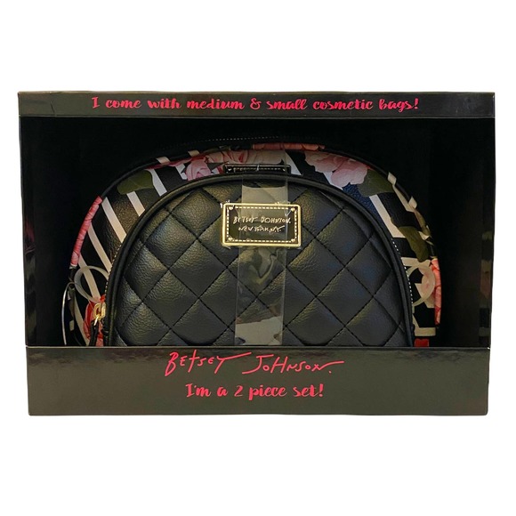 Betsey Johnson 2 Piece Cosmetic Case Gift Set - Picture 2 of 12